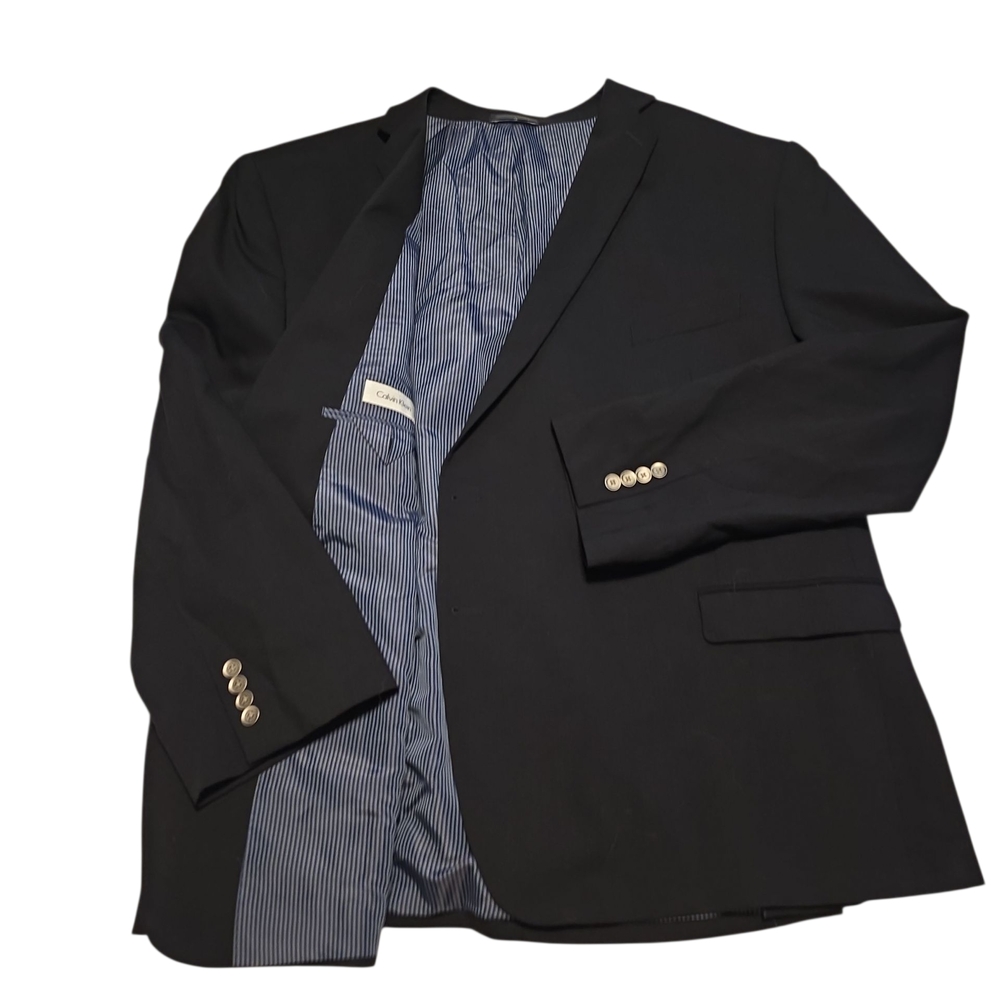 Calvin Klein Men's Classic Navy Wool Blend Blazer